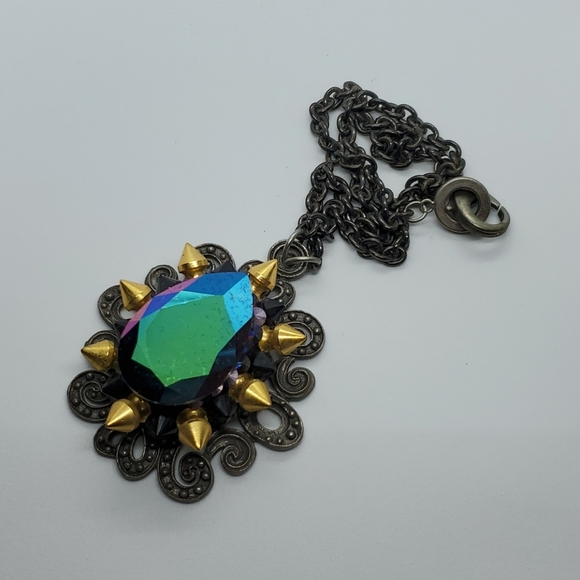 Gasoline GLAMOUR SWAROVSKI spike necklace xl